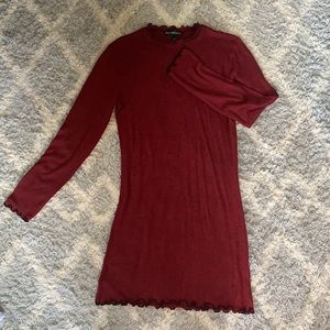 Red with black detail dress